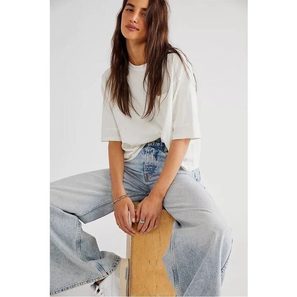 We The Free Tops - NWT Free People Alissa Tee in Ivory Size L